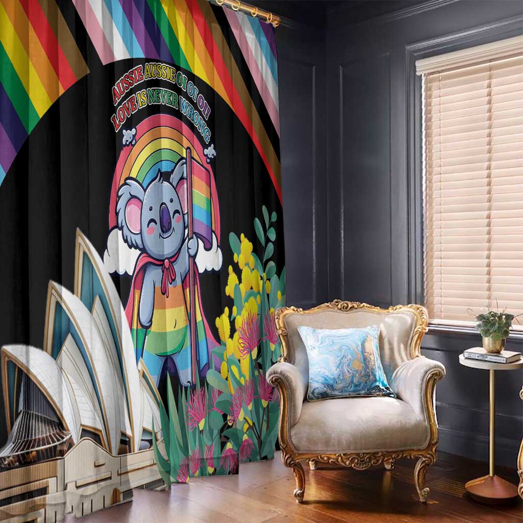 Aussia Pride Month Rainbow Koala Window Curtain