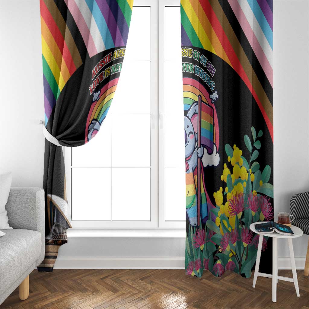Aussia Pride Month Rainbow Koala Window Curtain