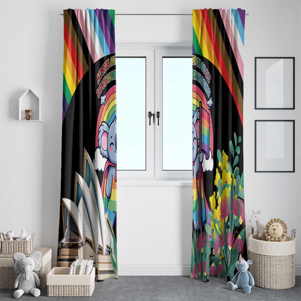 Aussia Pride Month Rainbow Koala Window Curtain