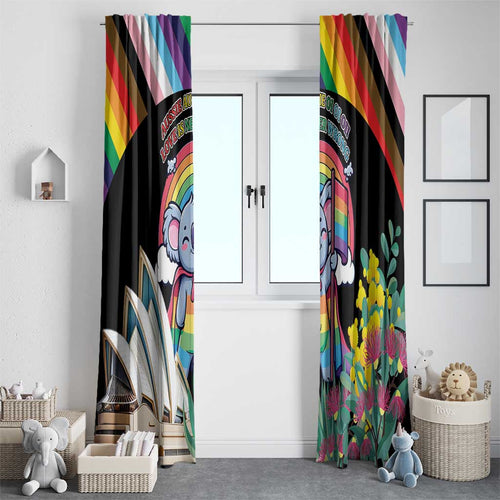 Aussia Pride Month Rainbow Koala Window Curtain