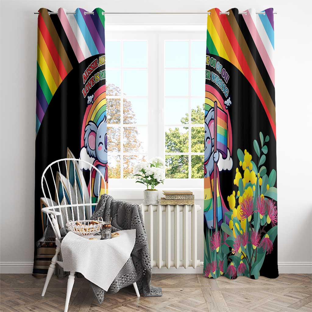 Aussia Pride Month Rainbow Koala Window Curtain