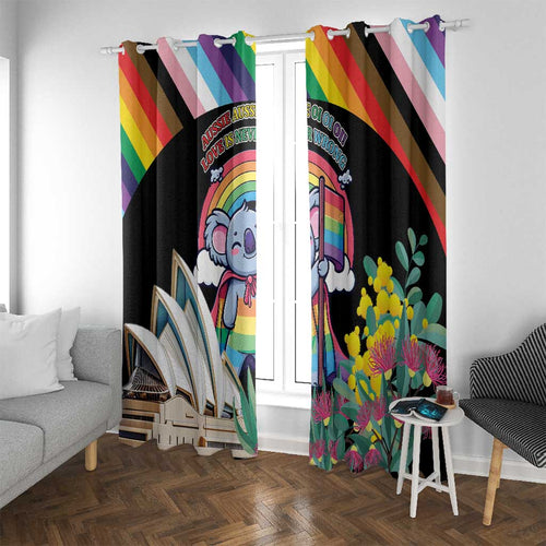 Aussia Pride Month Rainbow Koala Window Curtain