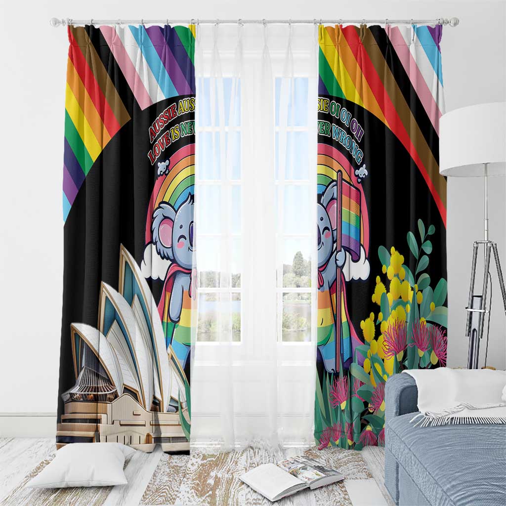 Aussia Pride Month Rainbow Koala Window Curtain