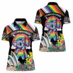 Aussia Pride Month Rainbow Koala Women Polo Shirt