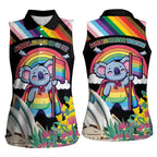 Aussia Pride Month Rainbow Koala Women Sleeveless Polo Shirt