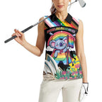 Aussia Pride Month Rainbow Koala Women Sleeveless Polo Shirt