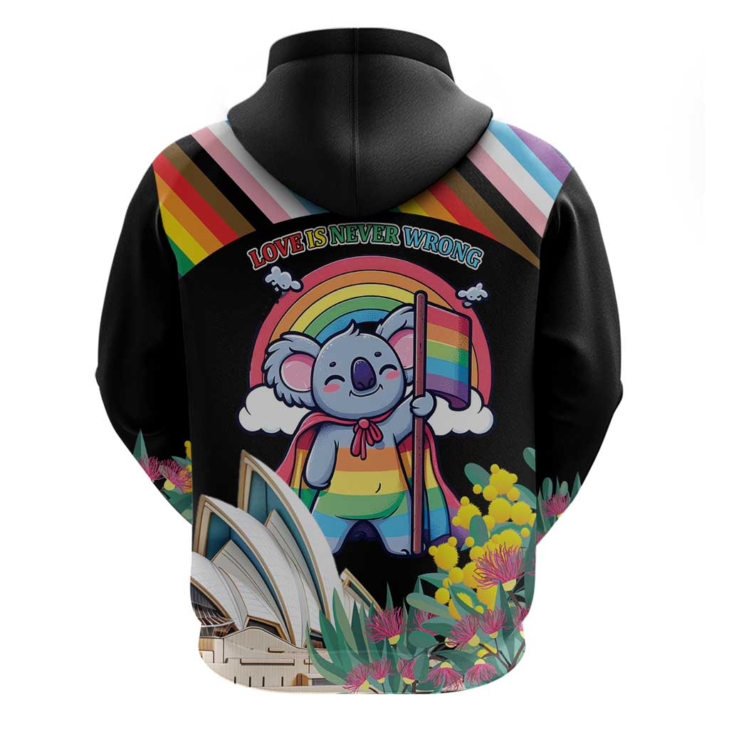 Aussia Pride Month Rainbow Koala Zip Hoodie