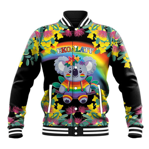 LGBTQ Koala Gay Baseball Jacket Aussie Koala Bear Ekoalaty