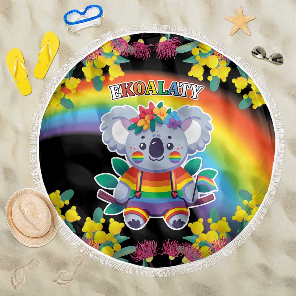 LGBTQ Koala Gay Beach Blanket Aussie Koala Bear Ekoalaty
