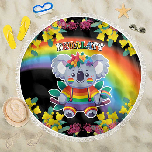 LGBTQ Koala Gay Beach Blanket Aussie Koala Bear Ekoalaty
