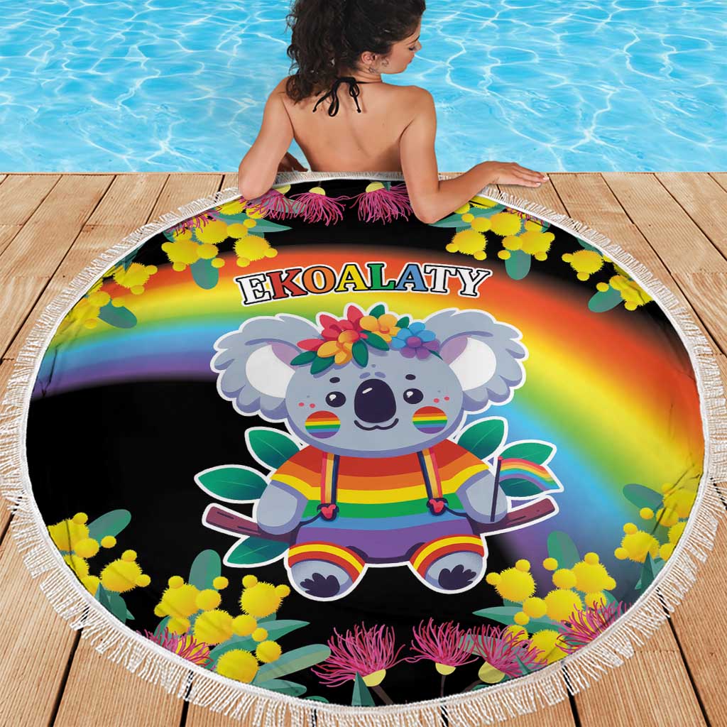LGBTQ Koala Gay Beach Blanket Aussie Koala Bear Ekoalaty