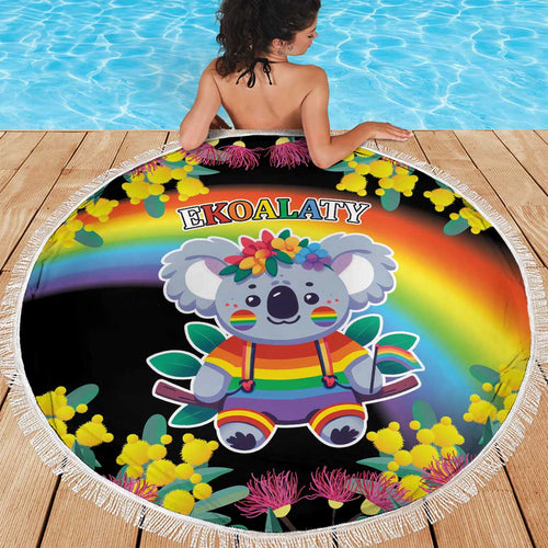 LGBTQ Koala Gay Beach Blanket Aussie Koala Bear Ekoalaty