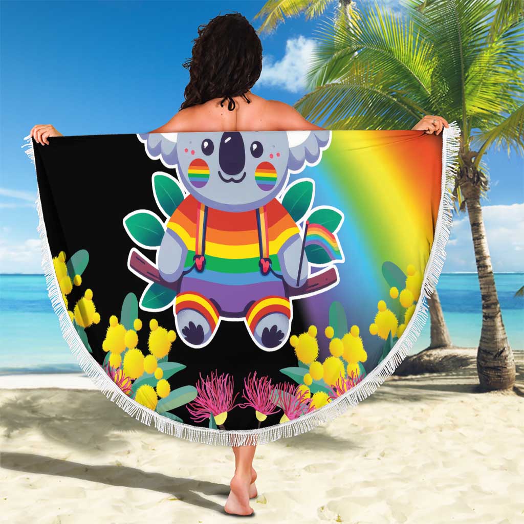 LGBTQ Koala Gay Beach Blanket Aussie Koala Bear Ekoalaty