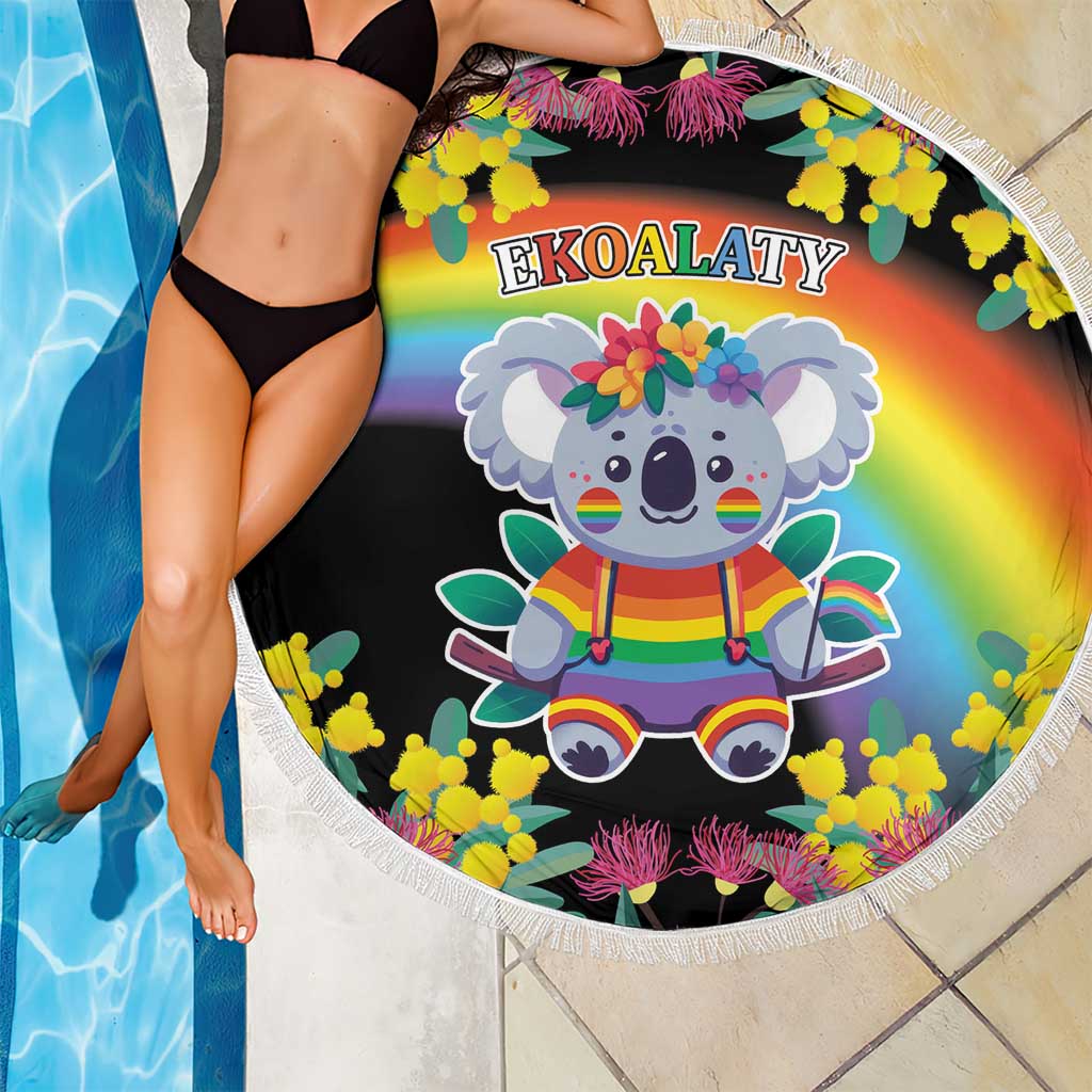 LGBTQ Koala Gay Beach Blanket Aussie Koala Bear Ekoalaty
