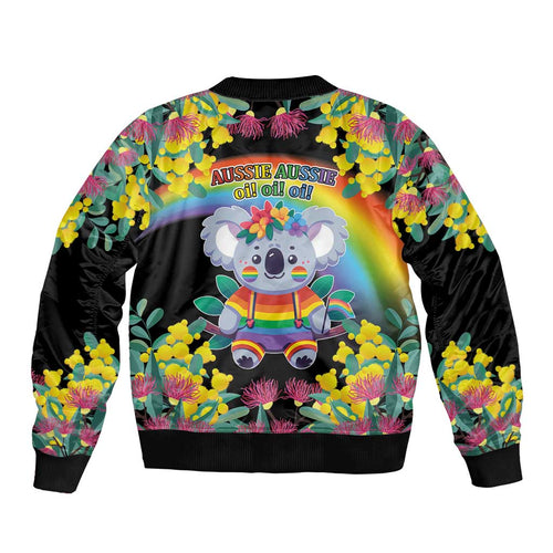 LGBTQ Koala Gay Bomber Jacket Aussie Koala Bear Ekoalaty