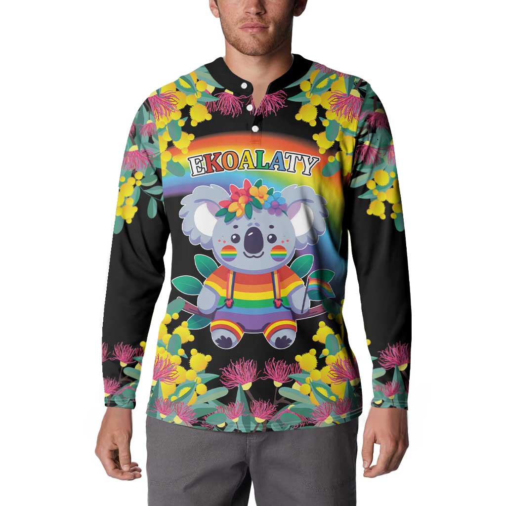 LGBTQ Koala Gay Button Sweatshirt Aussie Koala Bear Ekoalaty