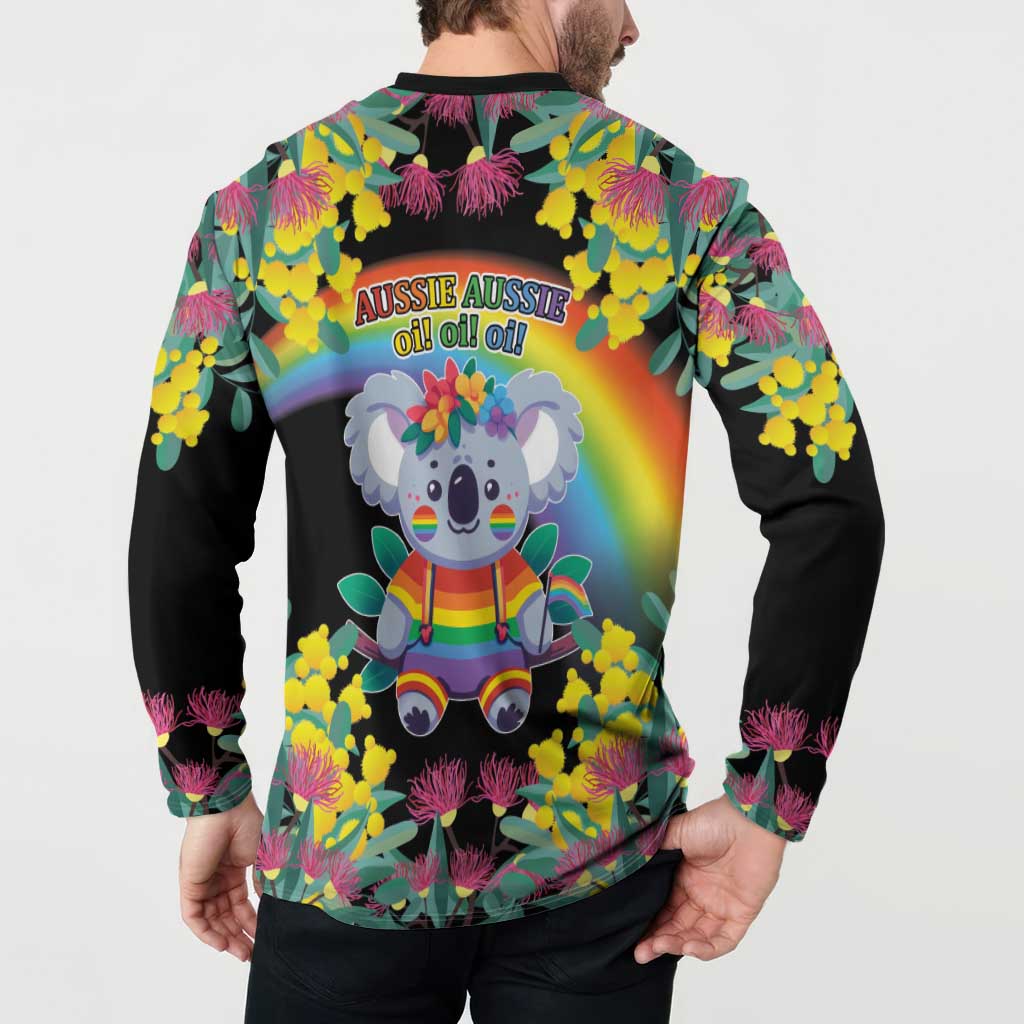 LGBTQ Koala Gay Button Sweatshirt Aussie Koala Bear Ekoalaty