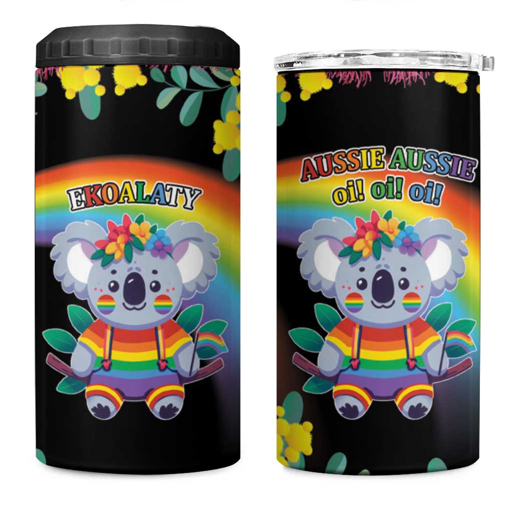 LGBTQ Koala Gay 4 in 1 Can Cooler Tumbler Aussie Koala Bear Ekoalaty