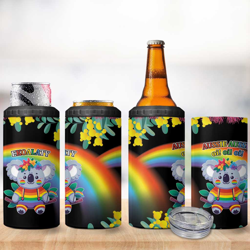 LGBTQ Koala Gay 4 in 1 Can Cooler Tumbler Aussie Koala Bear Ekoalaty