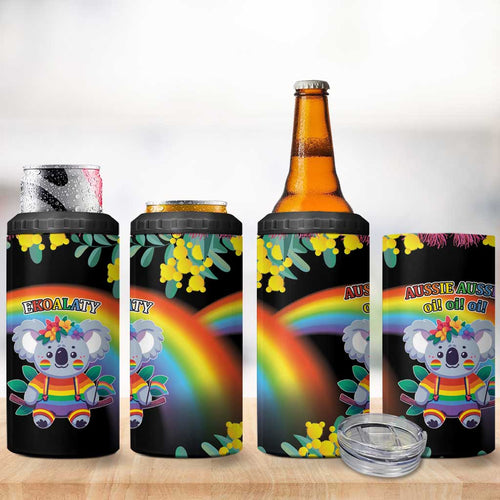 LGBTQ Koala Gay 4 in 1 Can Cooler Tumbler Aussie Koala Bear Ekoalaty
