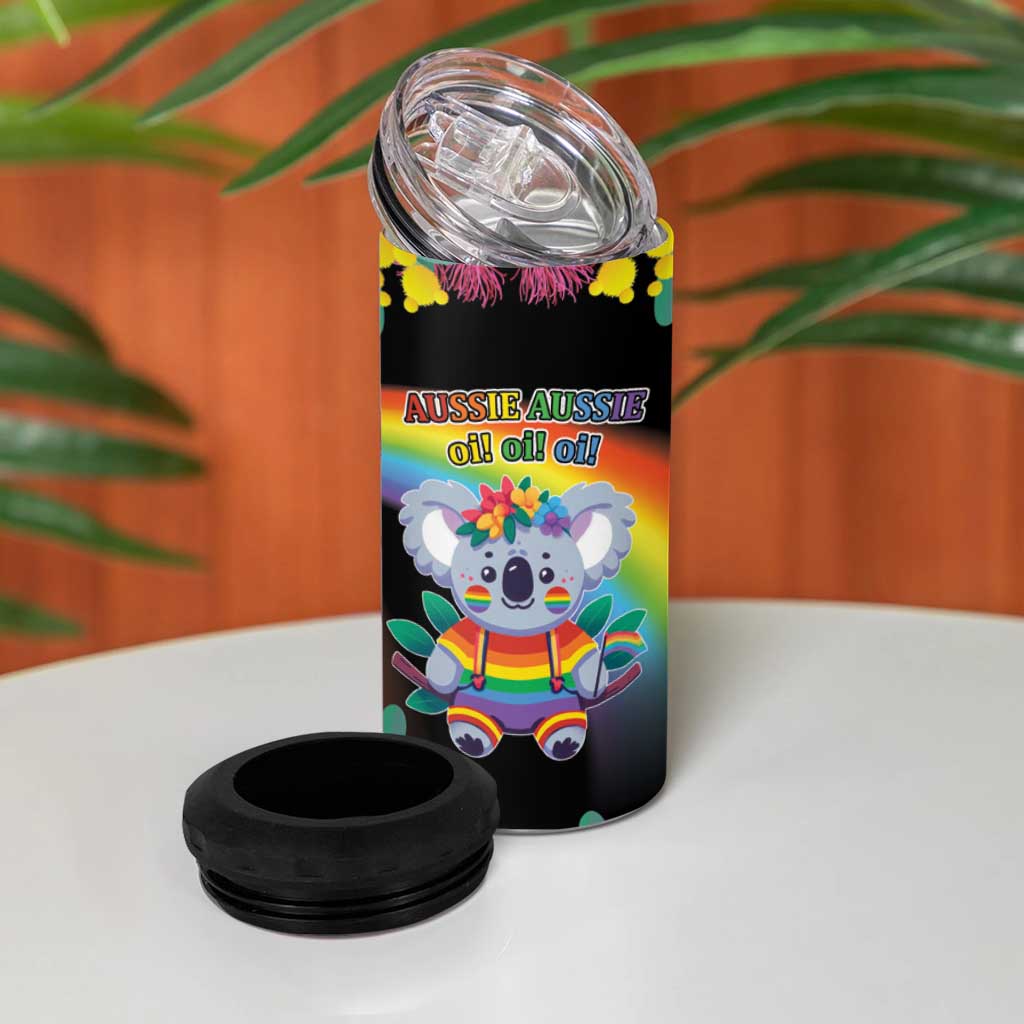 LGBTQ Koala Gay 4 in 1 Can Cooler Tumbler Aussie Koala Bear Ekoalaty