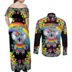 LGBTQ Koala Gay Couples Matching Off Shoulder Maxi Dress and Long Sleeve Button Shirt Aussie Koala Bear Ekoalaty
