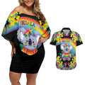 LGBTQ Koala Gay Couples Matching Off Shoulder Short Dress and Hawaiian Shirt Aussie Koala Bear Ekoalaty