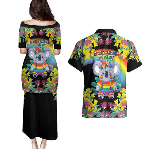LGBTQ Koala Gay Couples Matching Puletasi and Hawaiian Shirt Aussie Koala Bear Ekoalaty