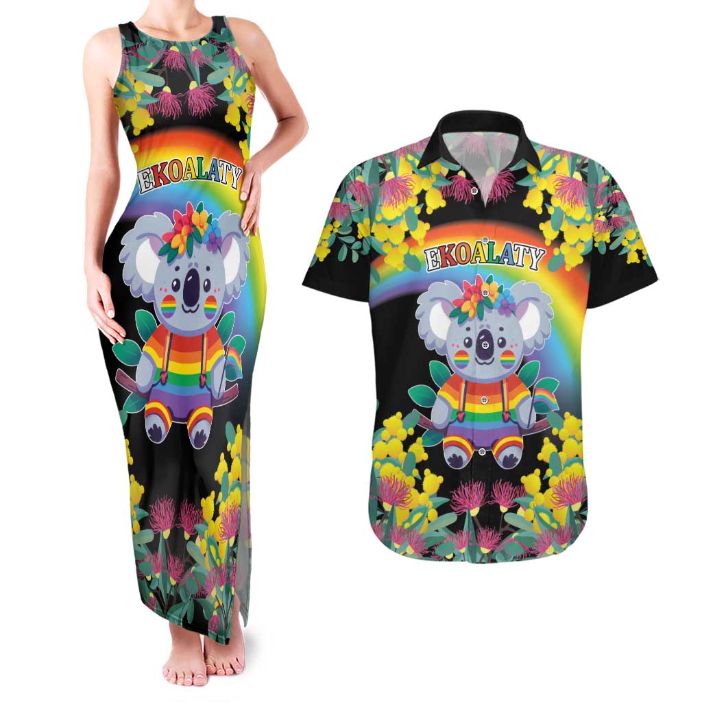 LGBTQ Koala Gay Couples Matching Tank Maxi Dress and Hawaiian Shirt Aussie Koala Bear Ekoalaty