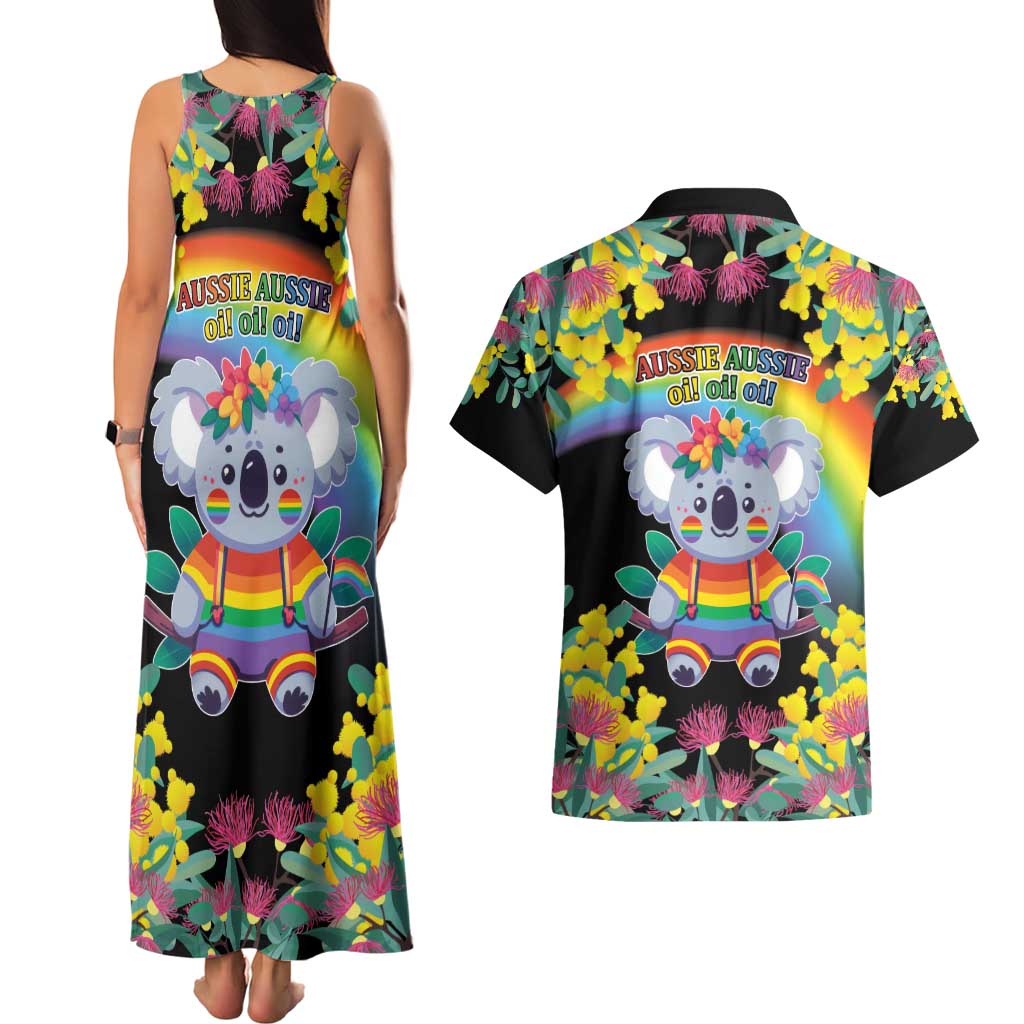 LGBTQ Koala Gay Couples Matching Tank Maxi Dress and Hawaiian Shirt Aussie Koala Bear Ekoalaty