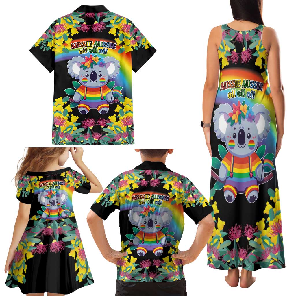 LGBTQ Koala Gay Family Matching Tank Maxi Dress and Hawaiian Shirt Aussie Koala Bear Ekoalaty