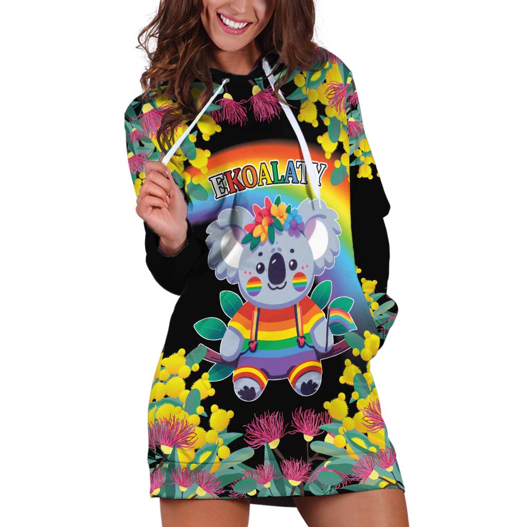 LGBTQ Koala Gay Hoodie Dress Aussie Koala Bear Ekoalaty