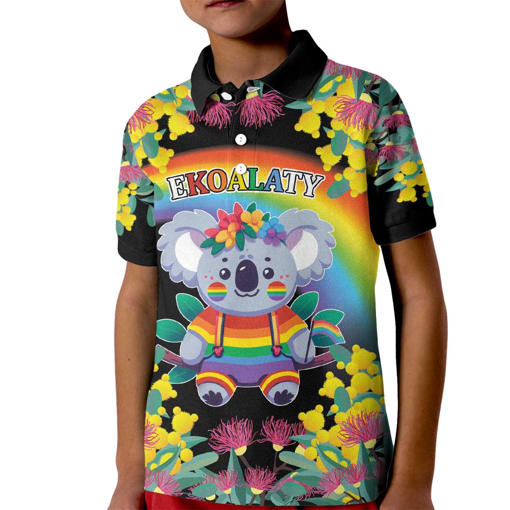 LGBTQ Koala Gay Kid Polo Shirt Aussie Koala Bear Ekoalaty