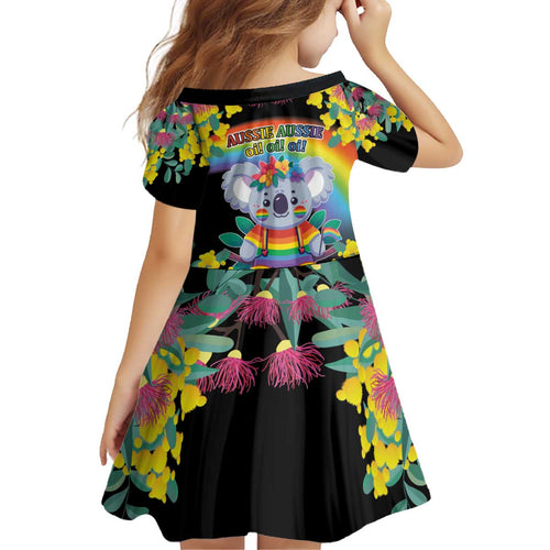 LGBTQ Koala Gay Kid Short Sleeve Dress Aussie Koala Bear Ekoalaty