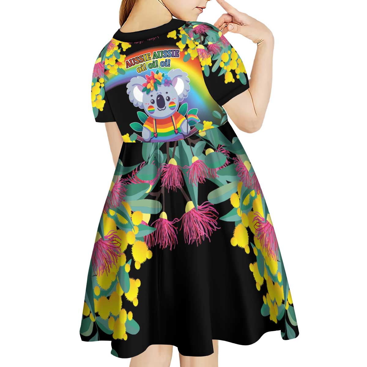 LGBTQ Koala Gay Kid Short Sleeve Dress Aussie Koala Bear Ekoalaty