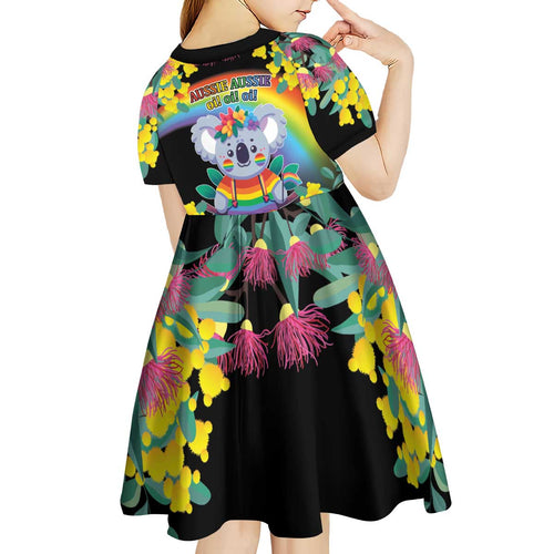 LGBTQ Koala Gay Kid Short Sleeve Dress Aussie Koala Bear Ekoalaty