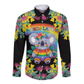 LGBTQ Koala Gay Long Sleeve Button Shirt Aussie Koala Bear Ekoalaty