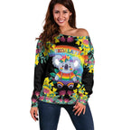 LGBTQ Koala Gay Off Shoulder Sweater Aussie Koala Bear Ekoalaty