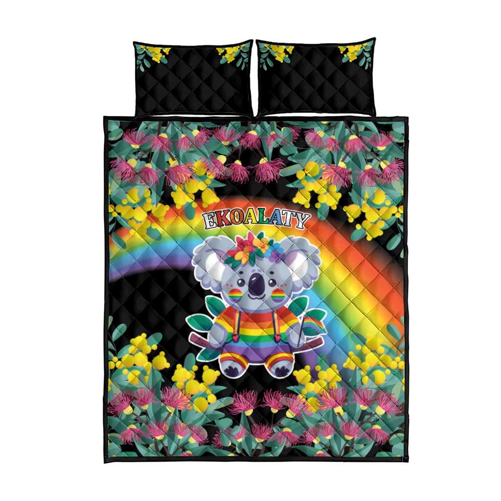 LGBTQ Koala Gay Quilt Bed Set Aussie Koala Bear Ekoalaty