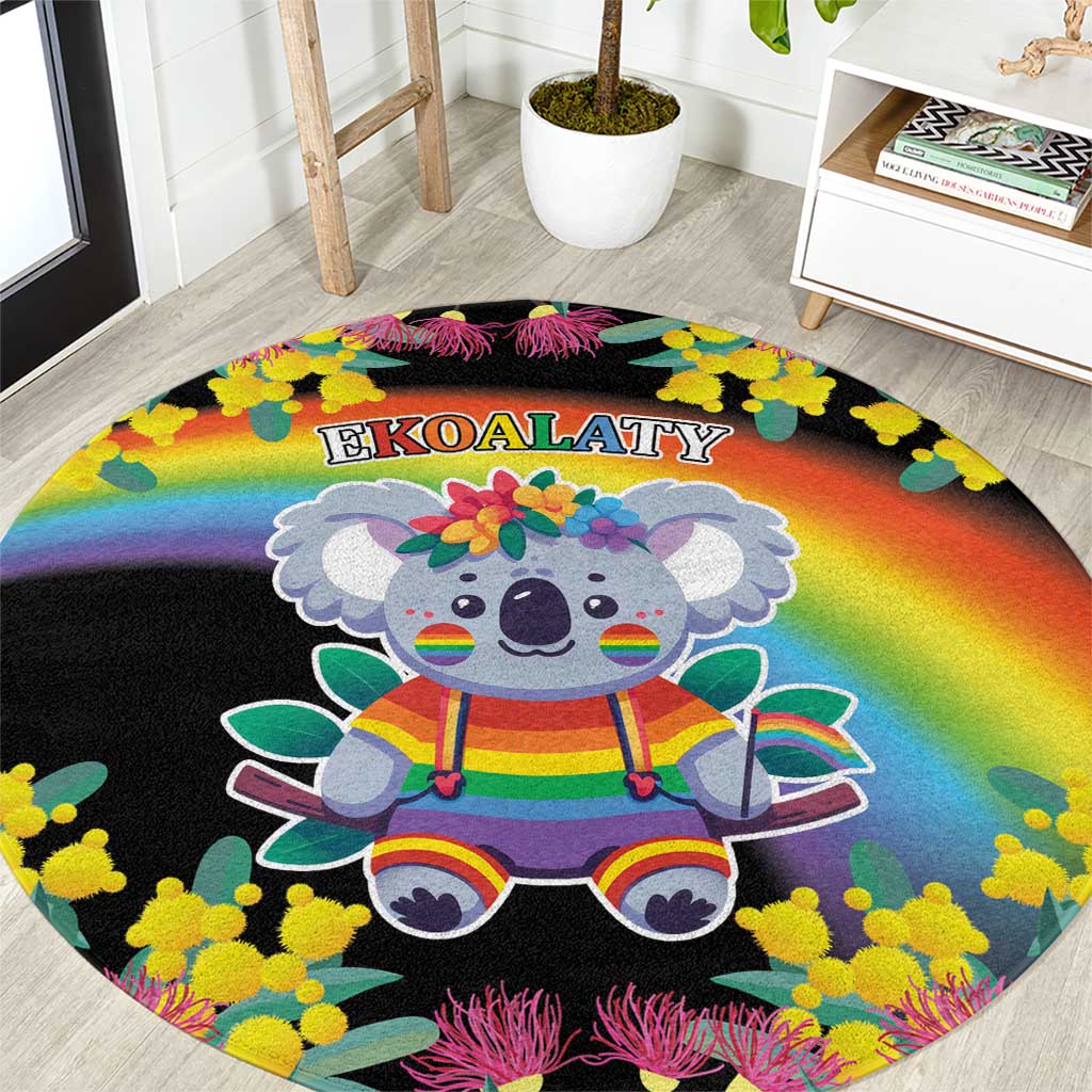 LGBTQ Koala Gay Round Carpet Aussie Koala Bear Ekoalaty