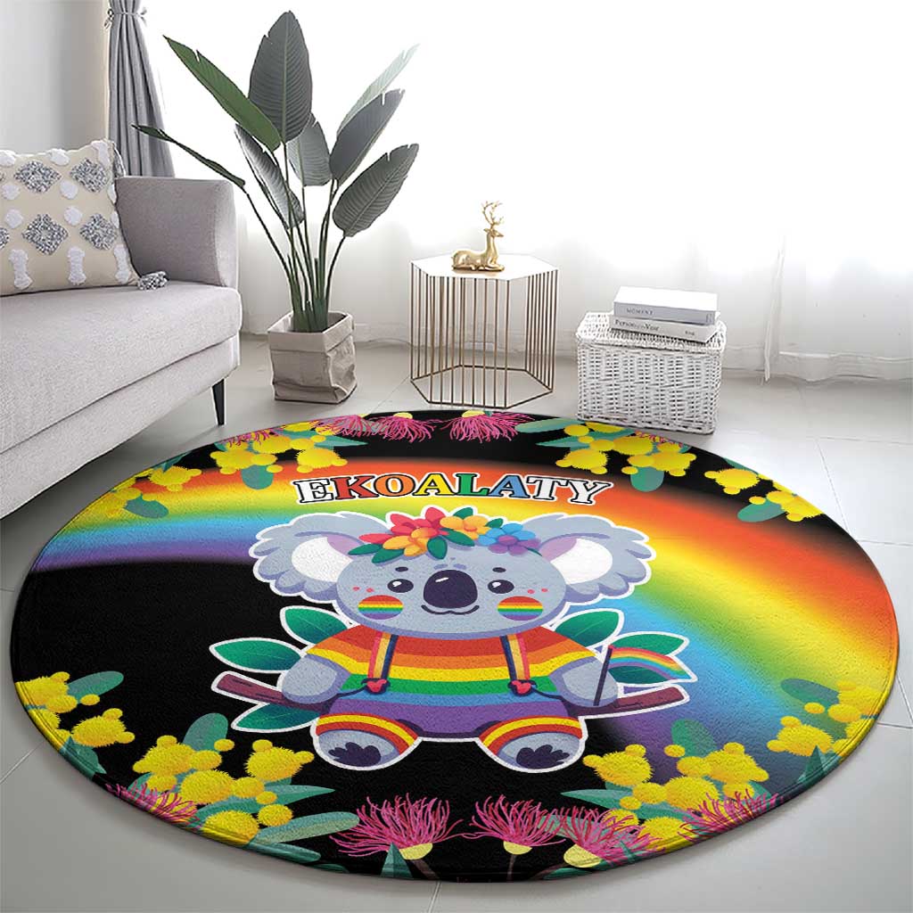 LGBTQ Koala Gay Round Carpet Aussie Koala Bear Ekoalaty