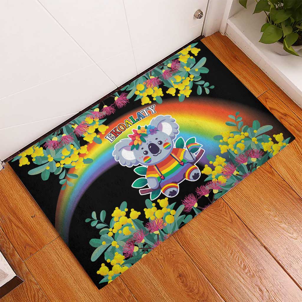 LGBTQ Koala Gay Rubber Doormat Aussie Koala Bear Ekoalaty