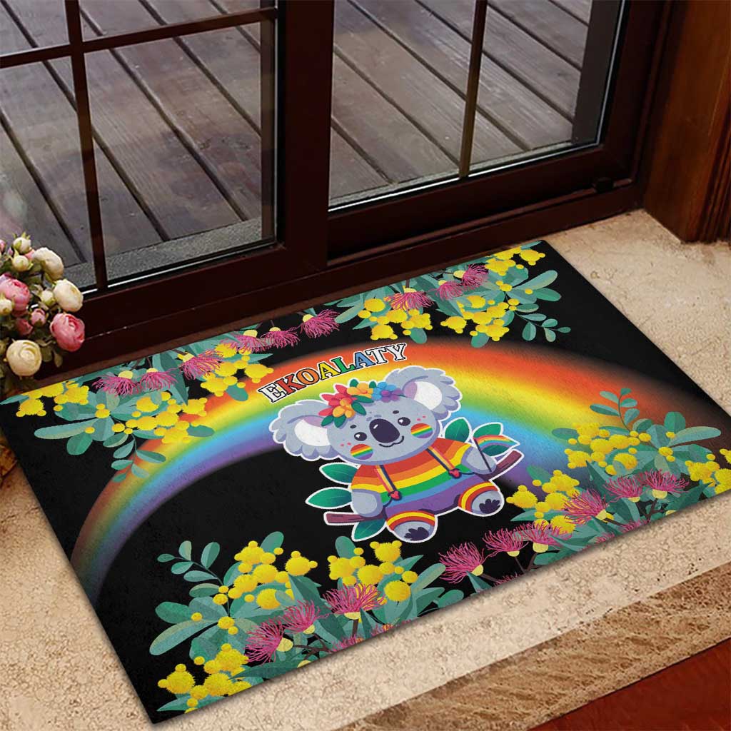 LGBTQ Koala Gay Rubber Doormat Aussie Koala Bear Ekoalaty