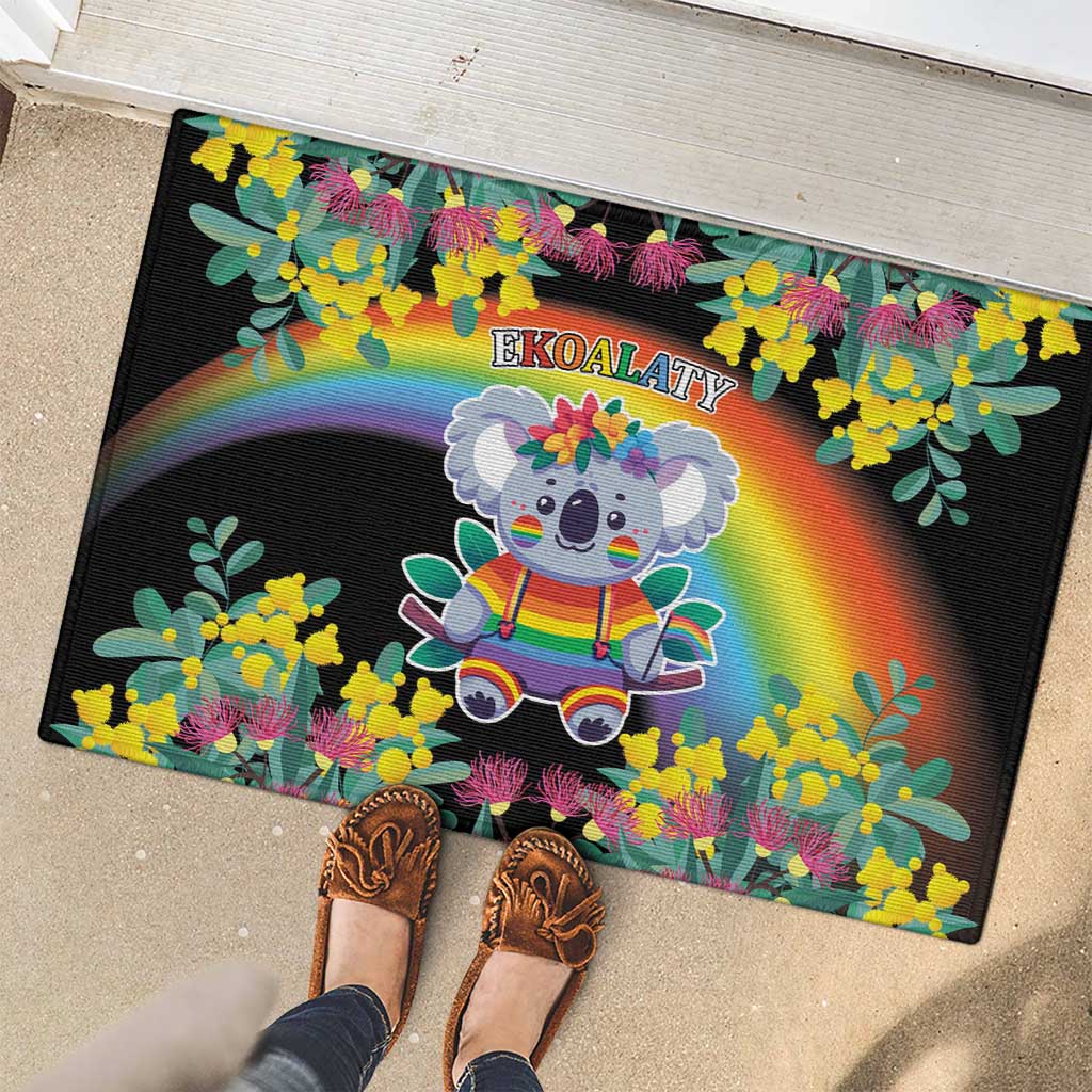 LGBTQ Koala Gay Rubber Doormat Aussie Koala Bear Ekoalaty