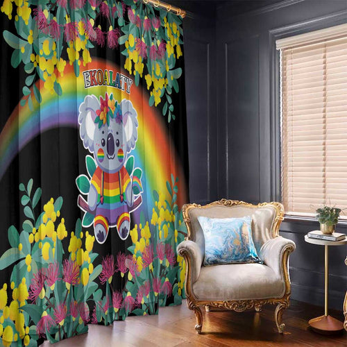 LGBTQ Koala Gay Window Curtain Aussie Koala Bear Ekoalaty