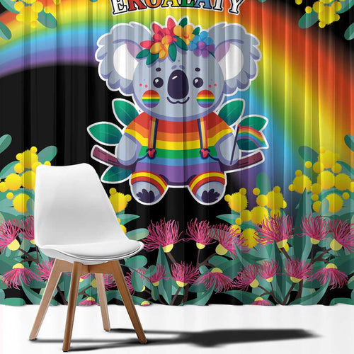 LGBTQ Koala Gay Window Curtain Aussie Koala Bear Ekoalaty