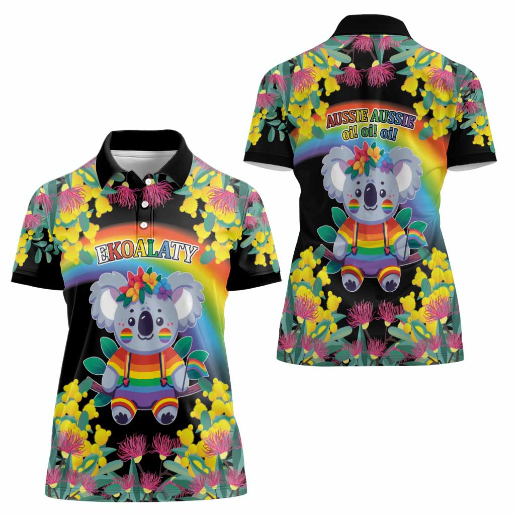 LGBTQ Koala Gay Women Polo Shirt Aussie Koala Bear Ekoalaty