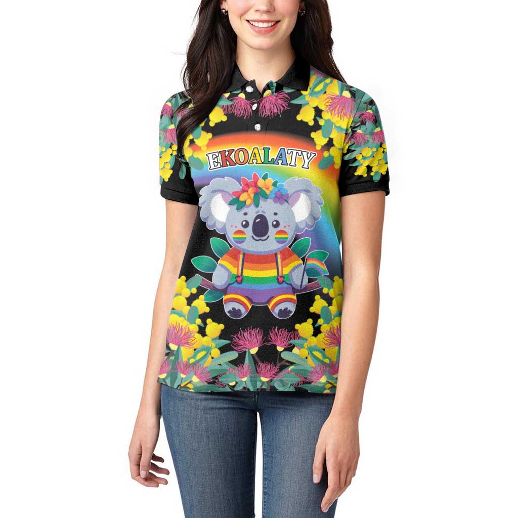 LGBTQ Koala Gay Women Polo Shirt Aussie Koala Bear Ekoalaty