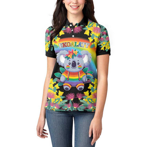 LGBTQ Koala Gay Women Polo Shirt Aussie Koala Bear Ekoalaty