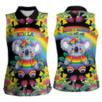 LGBTQ Koala Gay Women Sleeveless Polo Shirt Aussie Koala Bear Ekoalaty